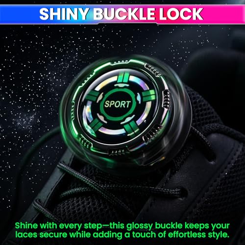 amiciCare No-Tie Shoe Laces, Swivel Shoelace Fastener for Sneakers – Quick Lock Rotating Buckles, Adjustable Stretch Laces, Hassle-Free Fit for Kids, Adults, Sports - Image 4