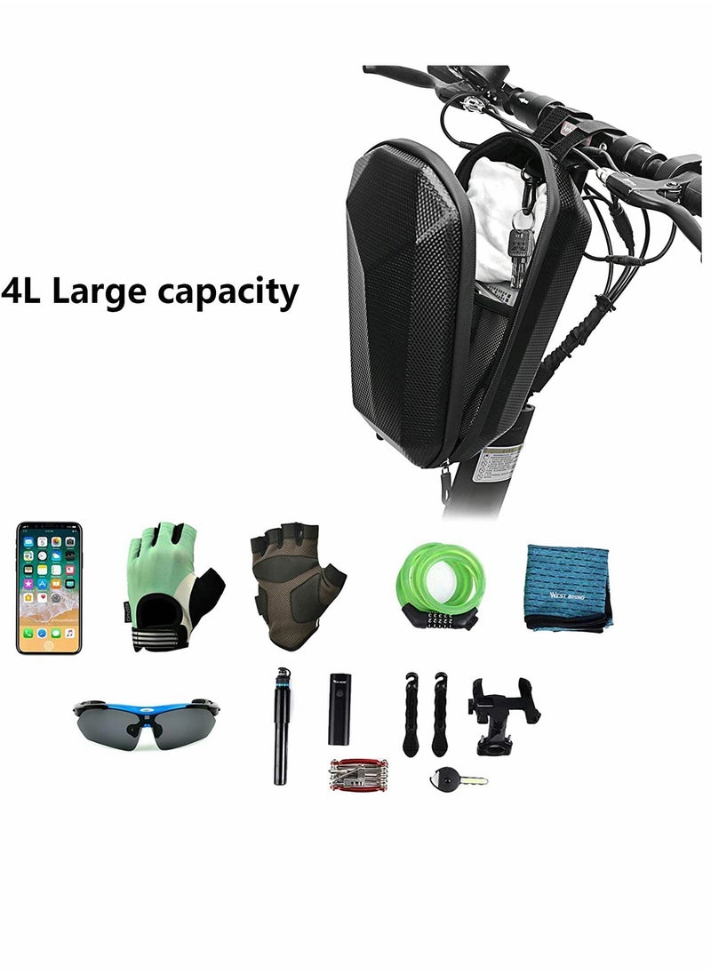 SYOSI Scooter Storage Bag, Waterproof Hard Shell Scooter Handlebar Bag Storage Bag for Electric Scooter, Self Balancing Scooter and Folding Bike (Black)  - Image 2