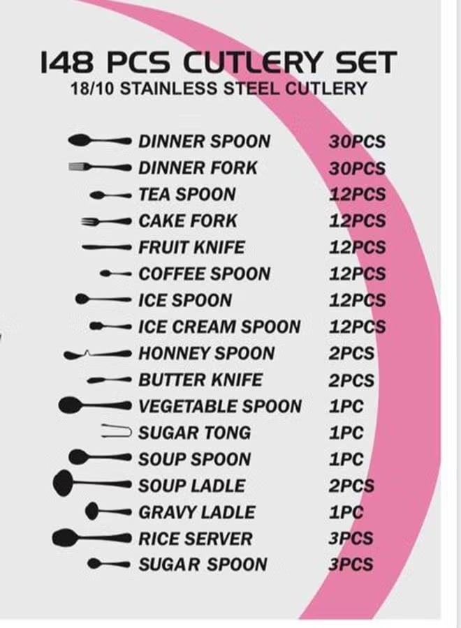 Dessini 148-piece gold cutlery set - Image 3