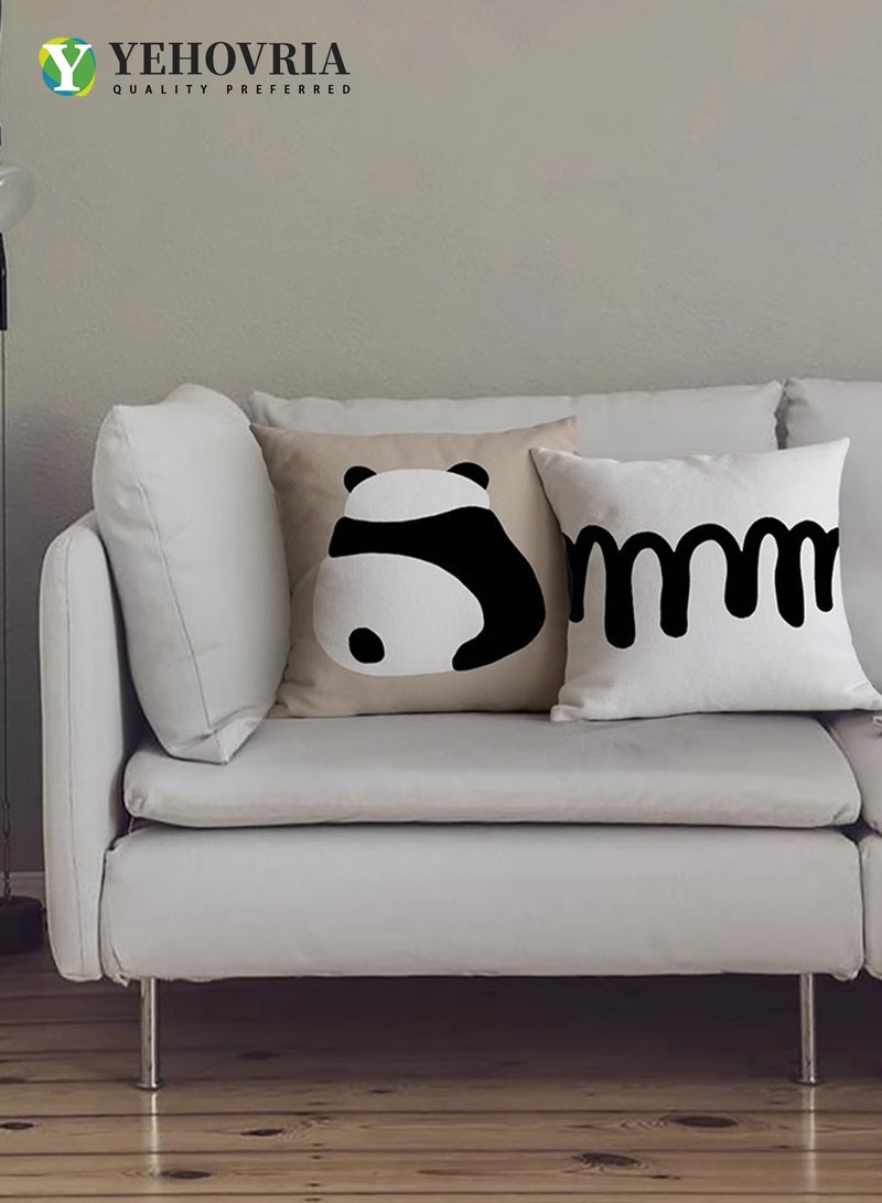 YEHOVRIA Cushion Covers Set of 4, Throw Pillow Cover, Abstract Modern Decorative Couch Pillow Case 45cm x 45cm, For Living Room Sofa Car Couch Bed Pillowcases 18x18 inches（Double sided pattern） - Image 3