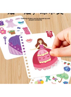 Generic Children's Handmade Diy Dreamy Hand-painted Stamp Le Female Toy Princess Dress-up Sticker Calligraphy And Painting Book Play House-Specifications:Deluxe 5 In 1⭐Dream Princess Poke This [Poke + Painting + Dress + Sticker + Paper Cutting]]  - Image 4
