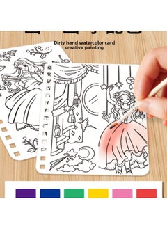 Generic Children's Handmade Diy Dreamy Hand-painted Stamp Le Female Toy Princess Dress-up Sticker Calligraphy And Painting Book Play House-Specifications:Deluxe 5 In 1⭐Dream Princess Poke This [Poke + Painting + Dress + Sticker + Paper Cutting]]  - Image 5