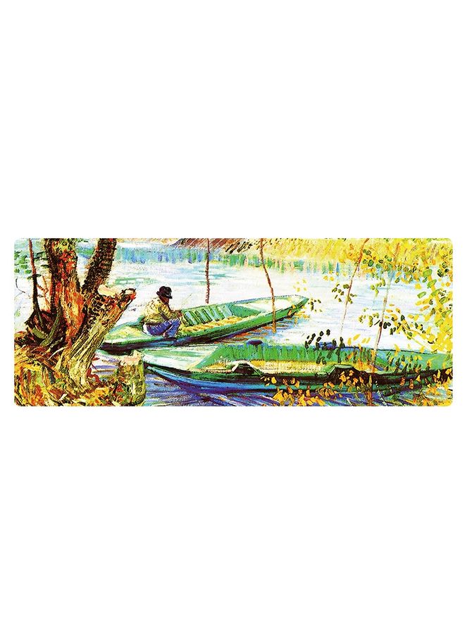 BURAQ 300x800x1.5mm Unlocked Am002 Large Oil Painting Desk Rubber Mouse Pad(Fisherman)  - Image 1