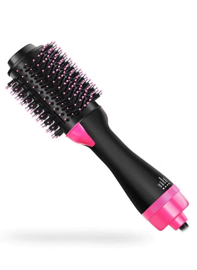 One Step Electric Hair Dryer 3-in-1 Hot Air Brush for Hair Styler Frizz Control, One Step Hair Dryer with 2 changeable Brushhead for Linear and Curly Hair Black/Pink  - Image 5