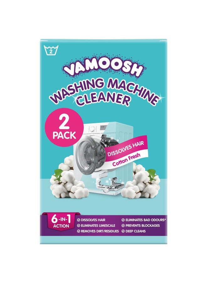 VAMOOSH Front Load Washing Machine Cleaner 6-in-1 | Cotton Fresh Scent | Dissolves Pet Hair | Leaves No Residue | Eliminates Odor | Removes Limescale | Descales | Deep Clean Formula | 150g (Pack of 2) - Image 1