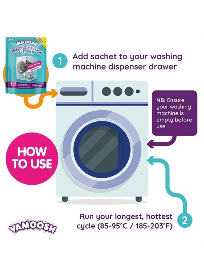 VAMOOSH Front Load Washing Machine Cleaner 6-in-1 | Cotton Fresh Scent | Dissolves Pet Hair | Leaves No Residue | Eliminates Odor | Removes Limescale | Descales | Deep Clean Formula | 150g (Pack of 2) - Image 2