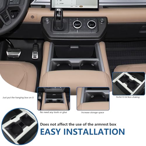Bekantogy Cup Holder Mat Compatible with L@nd Rover Defender 90 110 130 2025-2026 Silicone Recessed Cup Holder Center Console Organizer Cup Drink Water Holder Replacement - Image 3