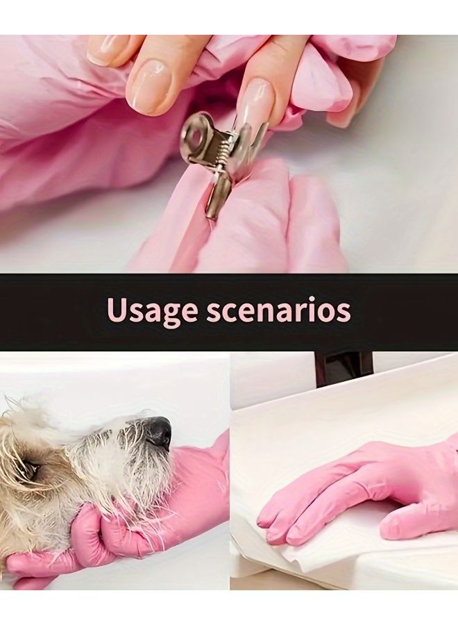 Pink Disposable Nitrile Gloves 30 Pieces Size S For Household Cleaning Dyeing Hair Pet Bathing - Image 5
