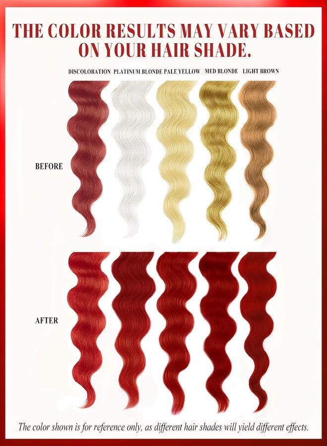 VOLLUCK Color Depositing Conditioner, 3-in-1 Cruelty-free Color Depositing Hair Mask for Enhances Shine & Softness, Non-foaming for All Hair Types (Red, 5.28 Fl oz) - Image 4