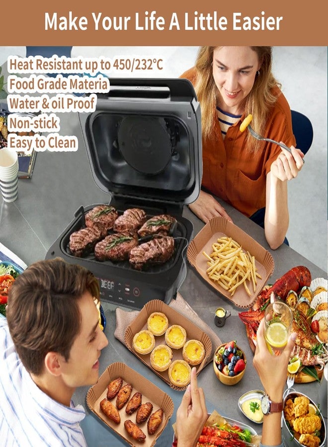 Ecfvtp Air Fryer Liners For Ninja Foodi XL Smart FG551 6-in-1 Indoor Grill,100PCS Rectangular Air Fryer Disposable Paper Liner, Ninja Foodi XL Smart Accessories - Image 2