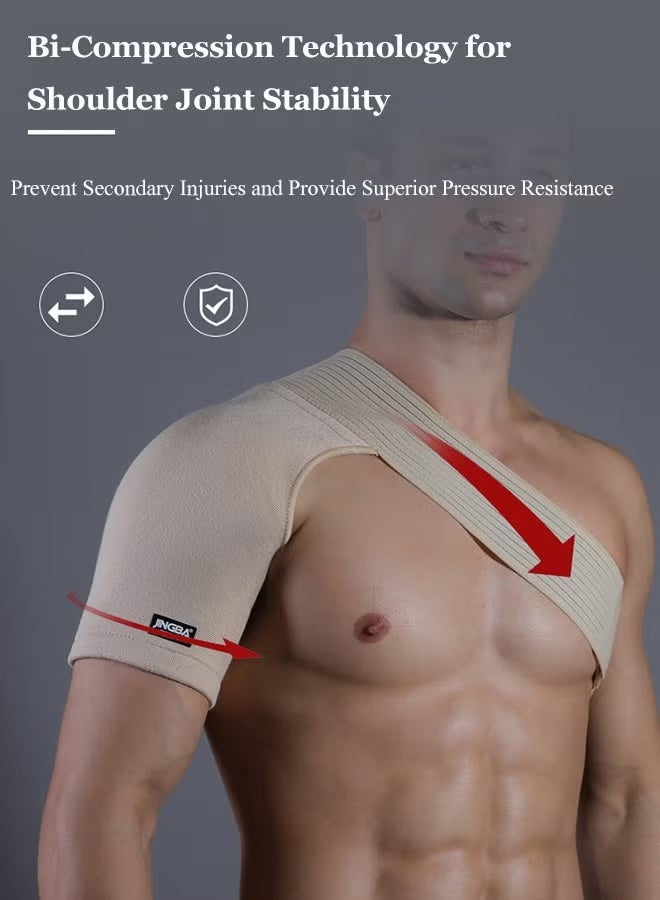 JINGBA SUPPORT حزام دعم الكتف القابل للتعديل من جينغبا لرفع الأثقال، ركوب الدراجات والرياضة - يخفف من آلام التهاب الأوتار، قابل للتنفس ومريح للاستخدام طوال اليوم - Image 3