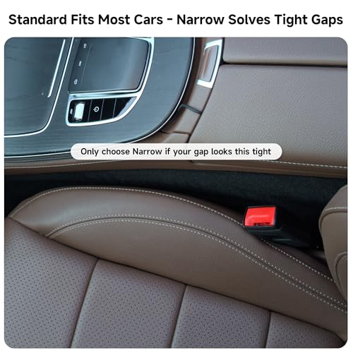 Givifive Car Seat Gap Filler Set of 2, 3IN1 Seat Side Gap Filler Plug with Storage Slot & Hook Function, Soft Foam Universal Fit Car SUV Truck Fill Gap Between Seats Console Organizer（Narrow Dark Brown） - Image 4