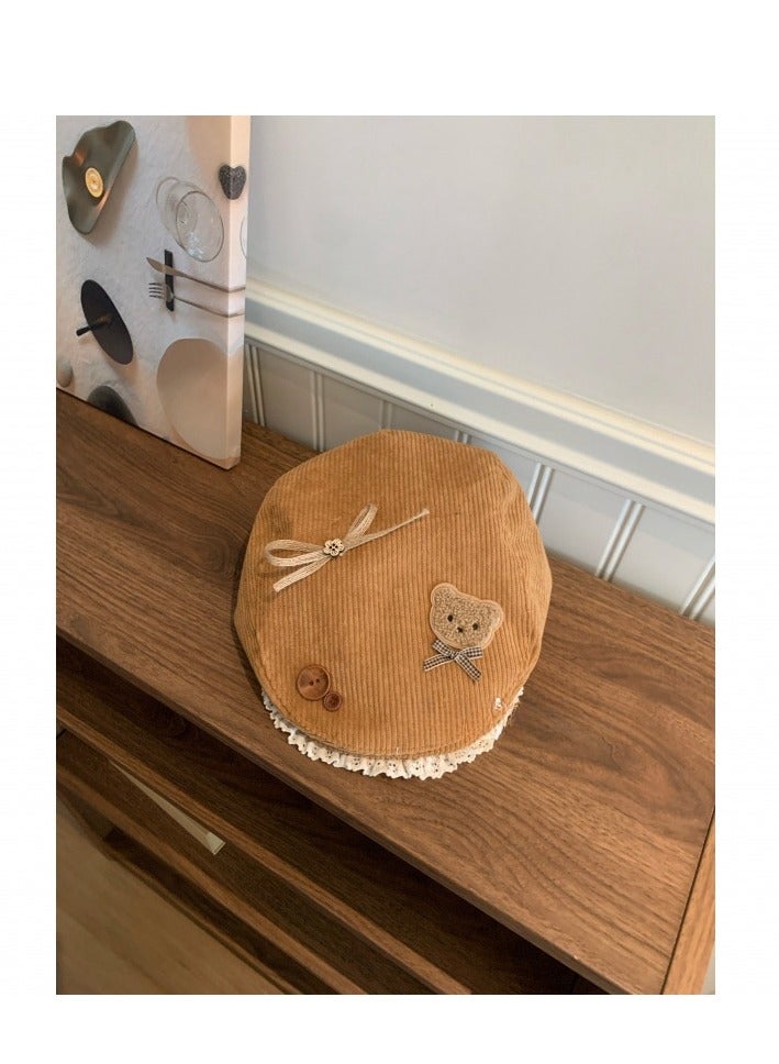 Female Cute Bear Bow Forward Hat  - Image 1