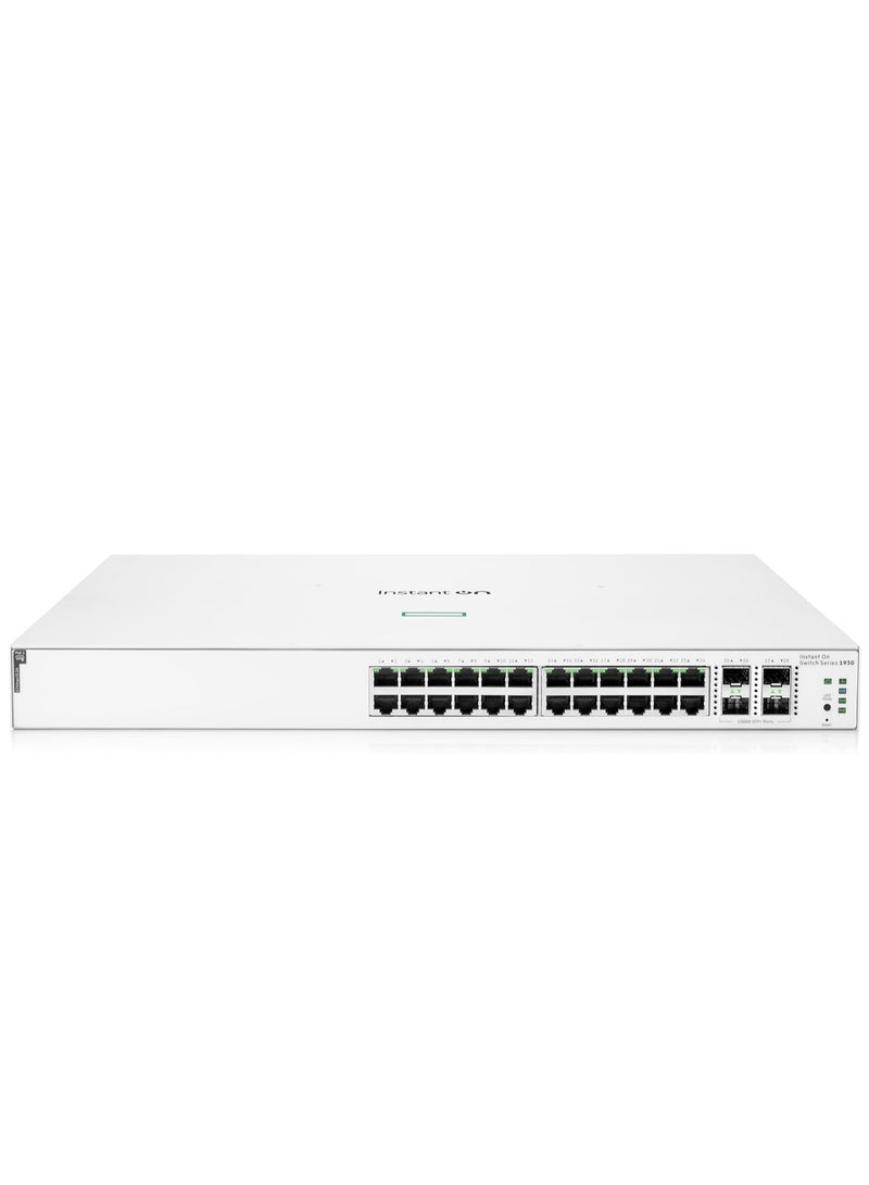 Aruba Networks Aruba 24G Class 4 PoE 4SFP/SFP+ 370W Switch (Model JL684B) is a smart-managed Layer 2+ Gigabit Ethernet switch designed for small and medium businesses requiring high-performance connectivity and flexibility  - Image 2