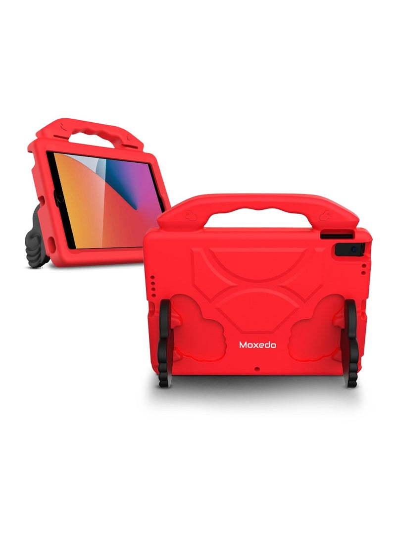 Moxedo Shockproof Protective Case Cover Lightweight Convertible Handle Kickstand for Kids with pencil holder Compatible for iPad Pro / Air3 10.5 / 10.2 2019 / 2021 - Red - Image 1