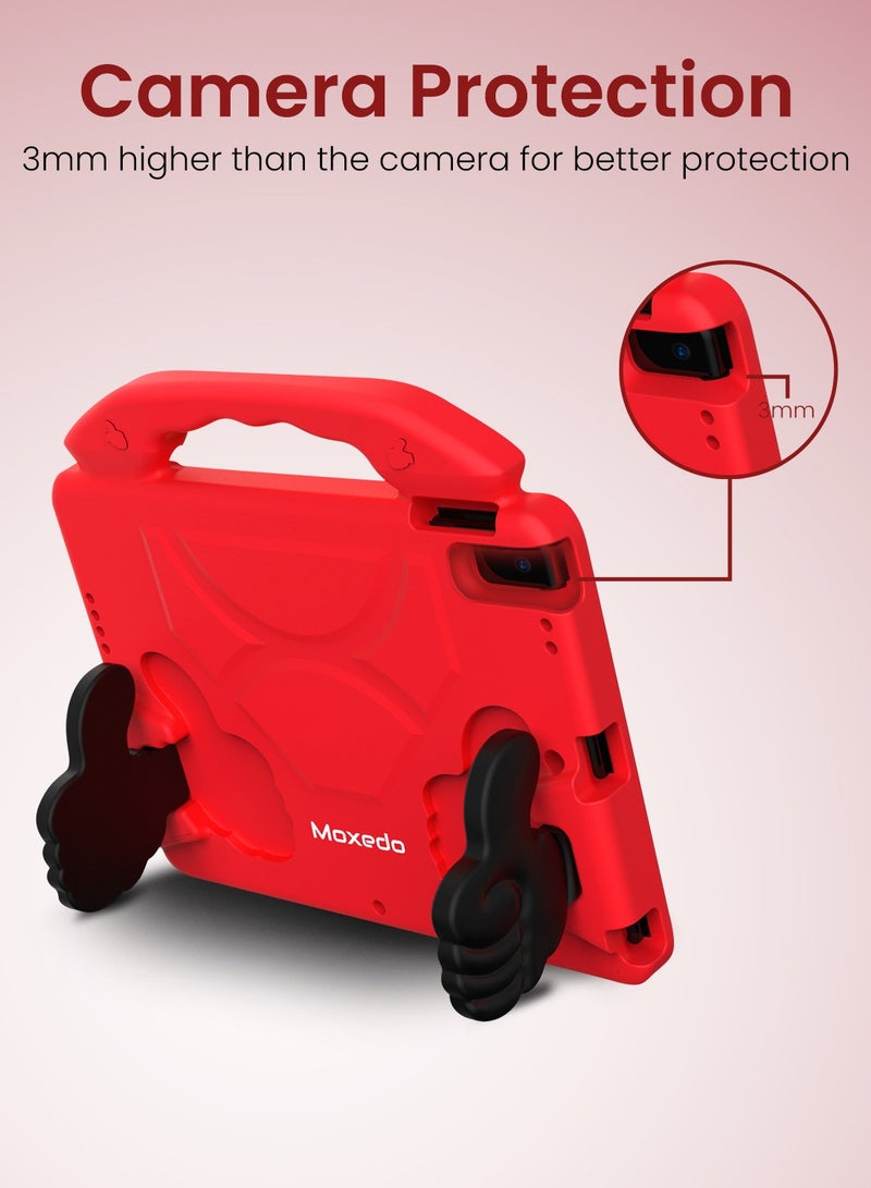 Moxedo Shockproof Protective Case Cover Lightweight Convertible Handle Kickstand for Kids with pencil holder Compatible for iPad Pro / Air3 10.5 / 10.2 2019 / 2021 - Red - Image 2