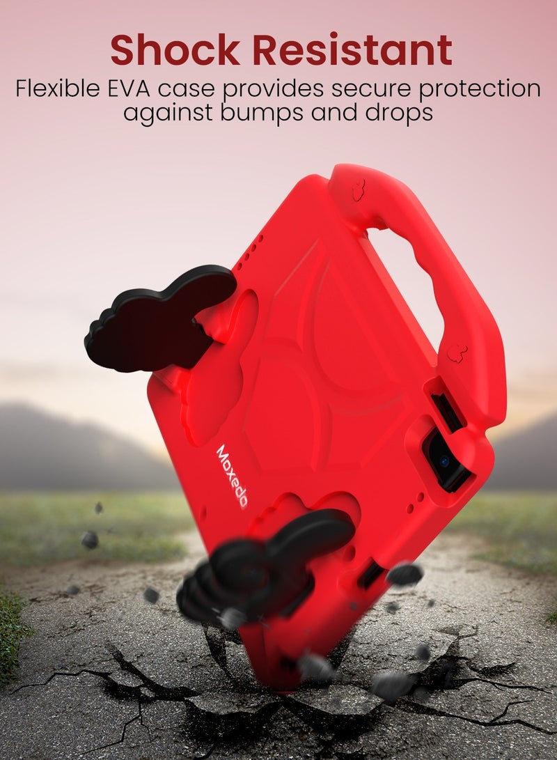 Moxedo Shockproof Protective Case Cover Lightweight Convertible Handle Kickstand for Kids with pencil holder Compatible for iPad Pro / Air3 10.5 / 10.2 2019 / 2021 - Red - Image 4