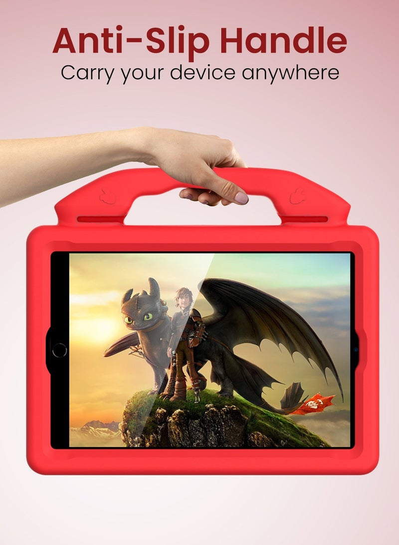 Moxedo Shockproof Protective Case Cover Lightweight Convertible Handle Kickstand for Kids with pencil holder Compatible for iPad Pro / Air3 10.5 / 10.2 2019 / 2021 - Red - Image 5