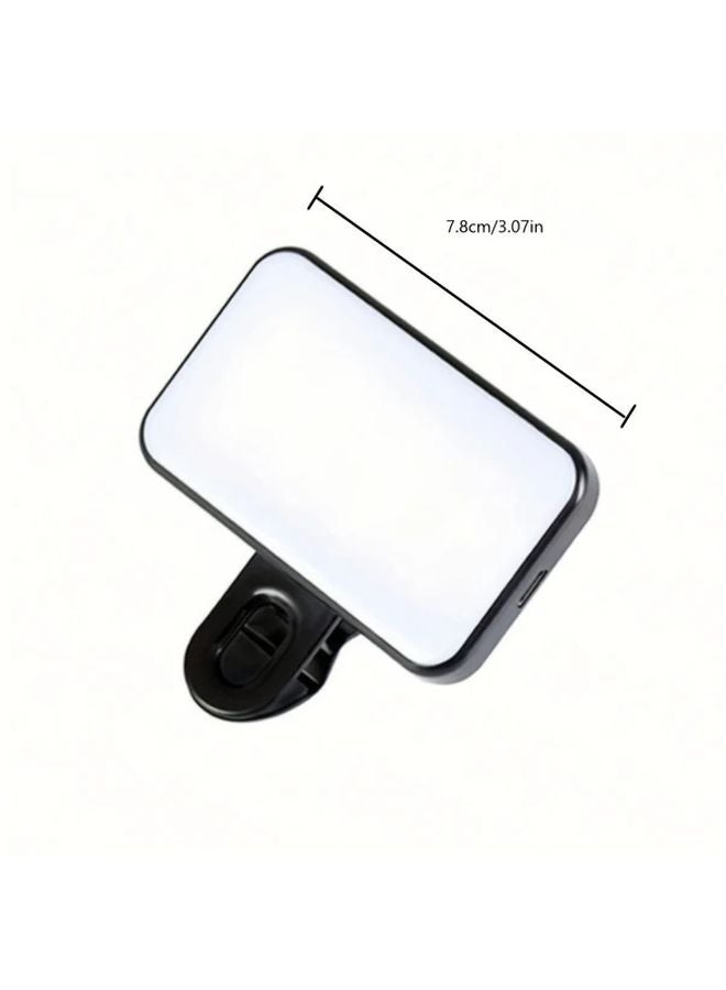 Black Portable Clip On Fill Light For Mobile Phone Video Call Photography Streaming - Image 3