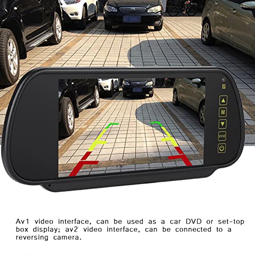 Wendry LCD Car Display,Av1 Video Interface,AV2 Video Interface,Wide Voltage Setting,Short-Circuit for 7inch Car Rearview Mirror LCD Auto Dimming Monitor Rear View Camera with - Image 3