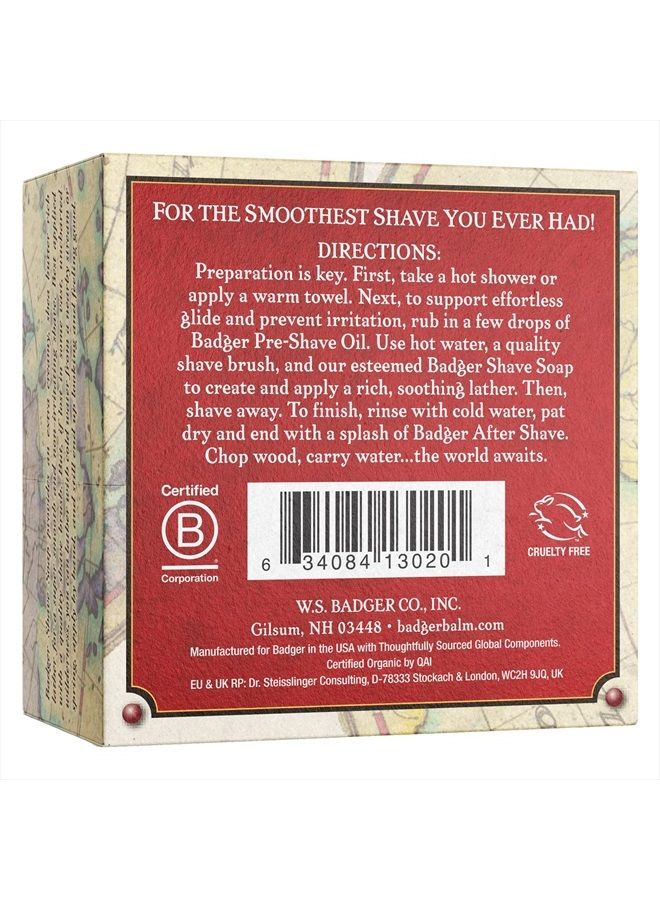 Badger Shaving Soap Puck, Aloe Vera & Coconut Oil with Bergamot Essential Oil, Natural Shave Soap Puck, Mens Shaving Soap Bar, Shaving Cream Puck, 3.15 oz Bar - Image 2