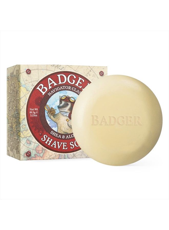 Badger Shaving Soap Puck, Aloe Vera & Coconut Oil with Bergamot Essential Oil, Natural Shave Soap Puck, Mens Shaving Soap Bar, Shaving Cream Puck, 3.15 oz Bar - Image 3