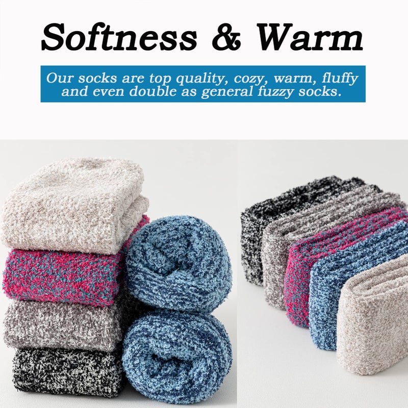 JORMATT 3 Pairs Ultra Thick Grip Fuzzy Socks Non Skid Slipper Hospital Socks Unisex - Image 5