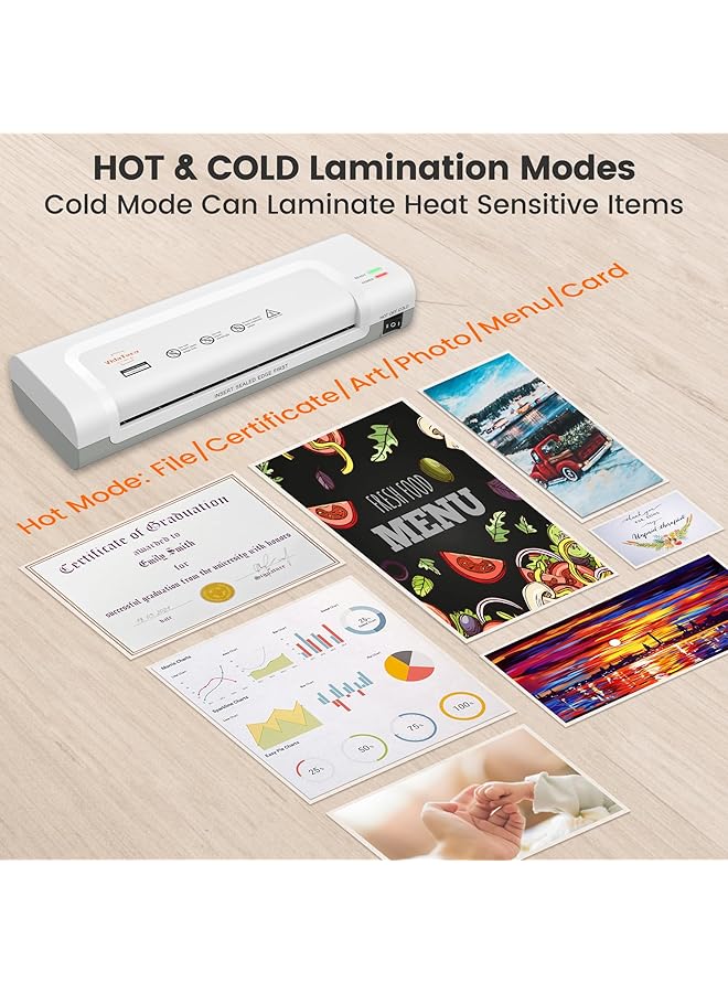 erorex Laminator Machine Portable A4 Thermal Laminator With Hot And Cold Settings Quick Warm Up And No Bubbles With 30 Laminator Pouches 1 Corner Rounder 1 Paper Cutter For School Home Offices  - Image 3