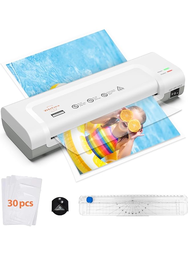erorex Laminator Machine Portable A4 Thermal Laminator With Hot And Cold Settings Quick Warm Up And No Bubbles With 30 Laminator Pouches 1 Corner Rounder 1 Paper Cutter For School Home Offices  - Image 1