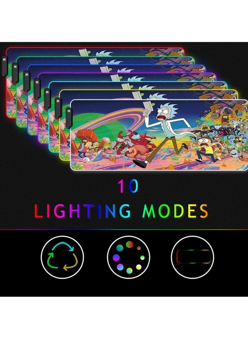 General RGB Gaming Mouse Pad Large Flexible RGB Mouse Pad Extra-Large Luminous LED Extended Mouse Pad with Different Lighting Modes, 80x30 cm - Non-slip rubber base PC gaming mouse pad for gaming and work  - Image 2