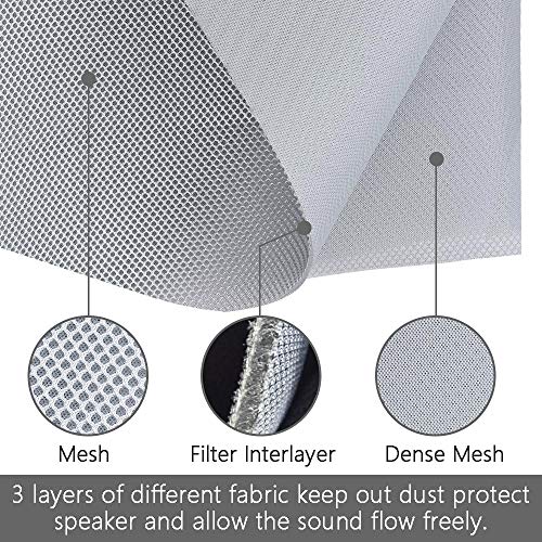 Wayber Speaker Grill Cloth Stereo Mesh Fabric for Speaker Repair, Gray - 55 x 40 in / 140 x 100 cm - Image 2