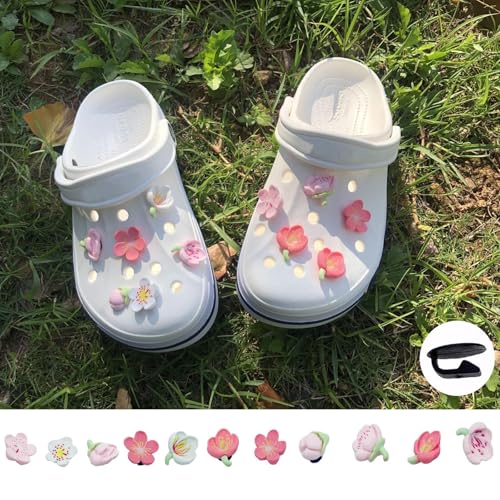 MAKABEE 2026 New Shoe Charms-Coquette Bows Flower Pink Shoe bogg bag Charms Set for Women Kids - Image 3