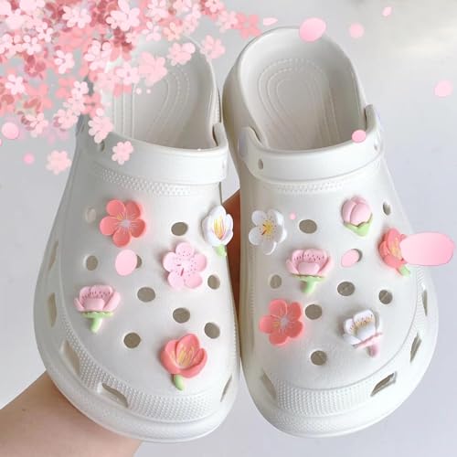 MAKABEE 2026 New Shoe Charms-Coquette Bows Flower Pink Shoe bogg bag Charms Set for Women Kids - Image 4