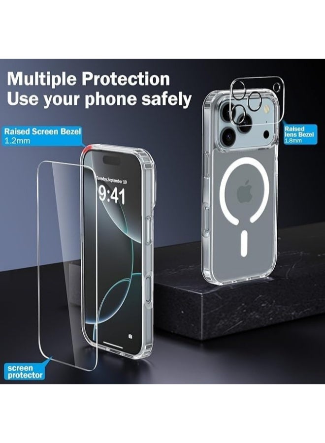 3in1 case for iPhone 17 Pro, a set consisting of a protective case that is scratch and yellowing-resistant in the short term and supports MagSafe wireless charging, a shatterproof screen protector, and a glass camera protector, a complete set to protect your device from scratches, drops and breakage (3in1) - Image 3
