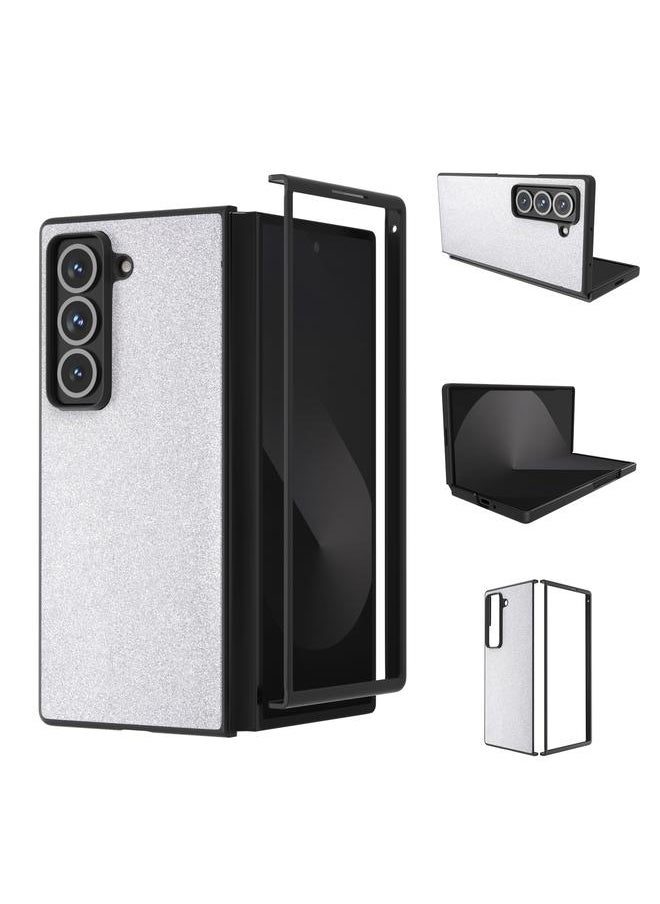 erorex For Samsung Galaxy Z Fold Special Black Frame Glitter Shockproof Phone Case(Silver) 