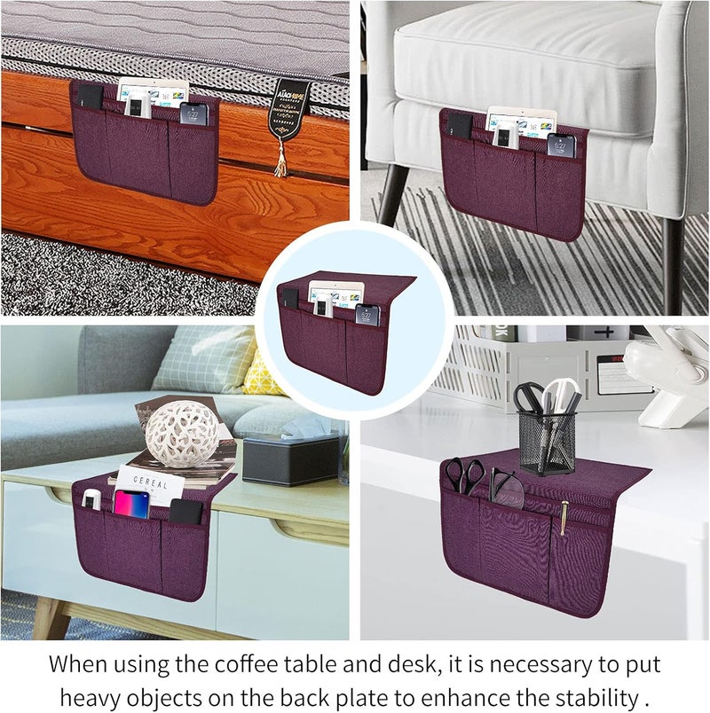 SYSOV Bedside Caddy Bedside Storage Organizer Magazine Phone Tablet iPad Remote Holder, Organizer Caddy for Home College Dorm Bed, Sofa, Bunk Bed (Purple) - Image 5