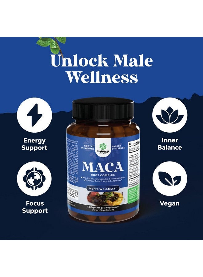 Natures Craft Potent Black Maca Root Capsules for Men - Herbal Wellness Supplement with Siberian Ginseng Ashwagandha and Black Maca Root - Men’s Wellness Supplement to Support General Health (30 Servings) - Image 5