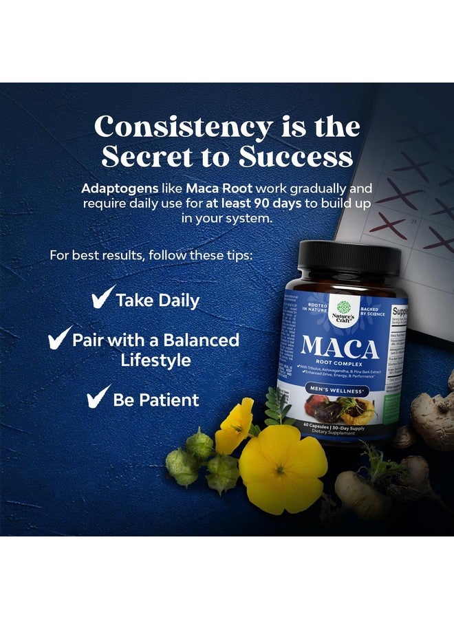 Natures Craft Potent Black Maca Root Capsules for Men - Herbal Wellness Supplement with Siberian Ginseng Ashwagandha and Black Maca Root - Men’s Wellness Supplement to Support General Health (30 Servings) - Image 4