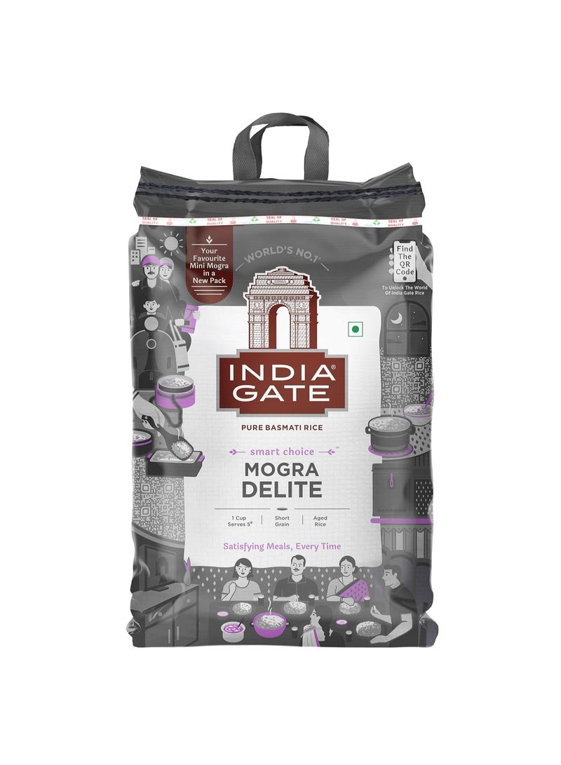 INDIA GATE Mogra Delight Aged Broken Grain Basmati Rice, 5 Kg Pack - Image 1
