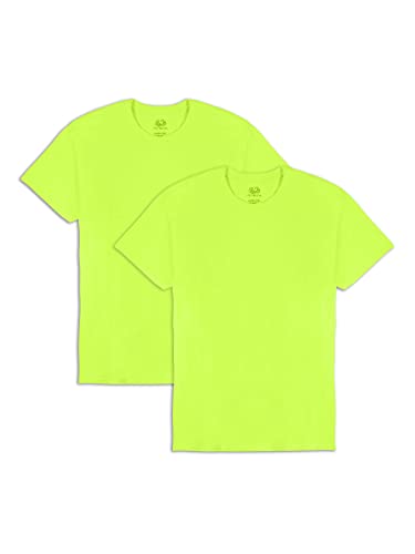 Fruit of the Loom Men's Eversoft Cotton T-Shirts (S-4XL), Crew-2 Pack-Safety Green, XX-Large - Image 2