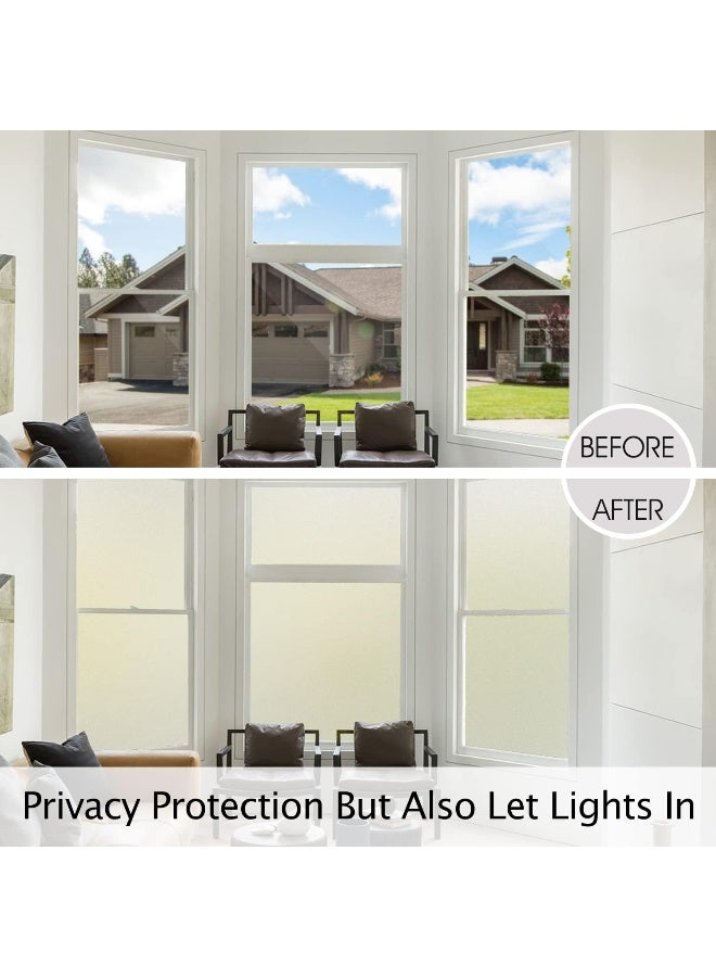 HIDBEA Frosted Window Privacy Film Heat Control UV Blocking, Static Cling Non-Adhesive Reusable Door coverings for Bathroom Home Office (Frosted 35.4 Inch x 16.4 Feet) - Image 3