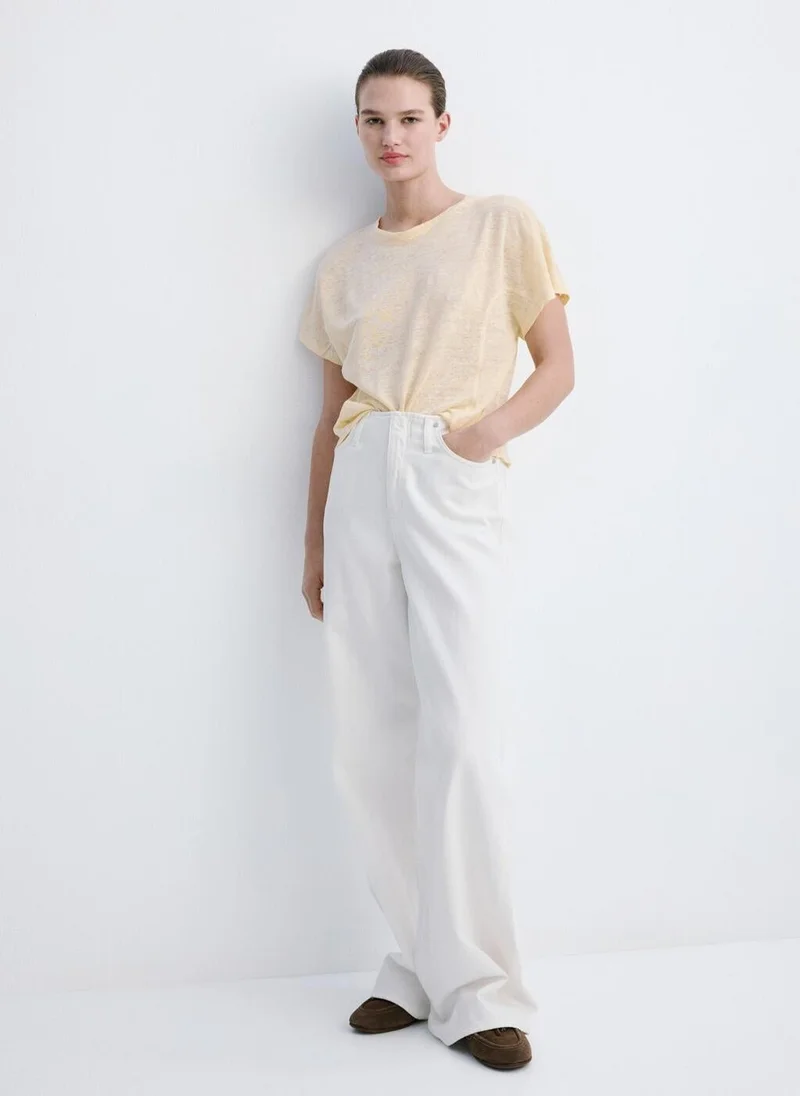 Mango  Short-sleeved linen t-shirt for Women | Best Price UAE