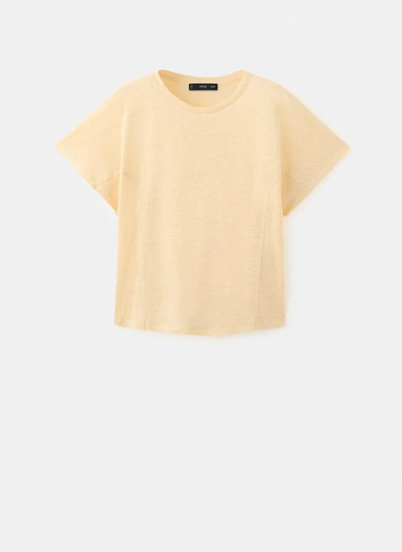 Mango  Short-sleeved linen t-shirt for Women | Best Price UAE