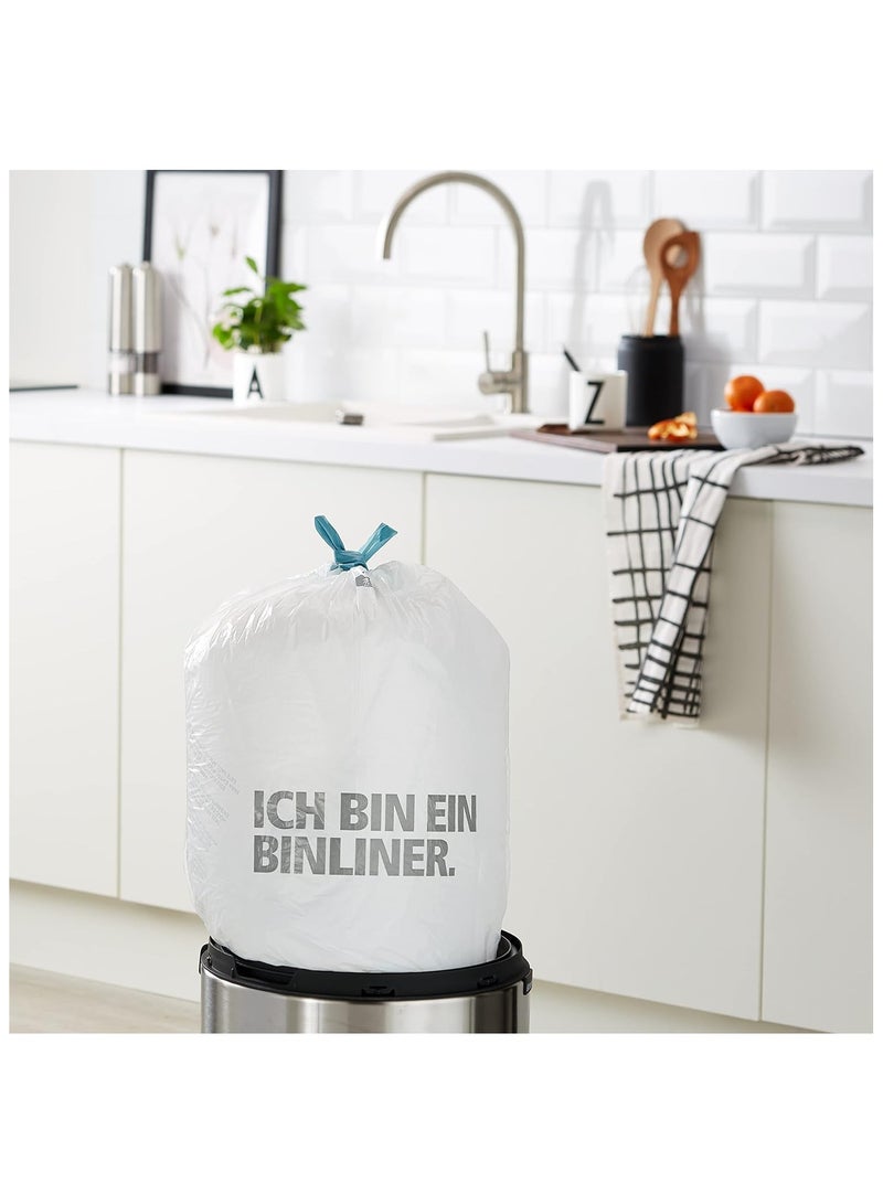 brabantia Brabantia PerfectFit Bin Liners Multipack (Size O 30 Litre) Thick Plastic Trash Bags with Tie Tape Drawstring Handles (60 Bags), White  - Image 4