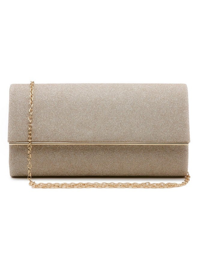DASEIN حقيبة مسائية للنساء كلاتش لامعة لحفل زفاف عروس حقيبة بريق لحفلة كوكتيل حفلة تخرج (ذهبي) - Image 1