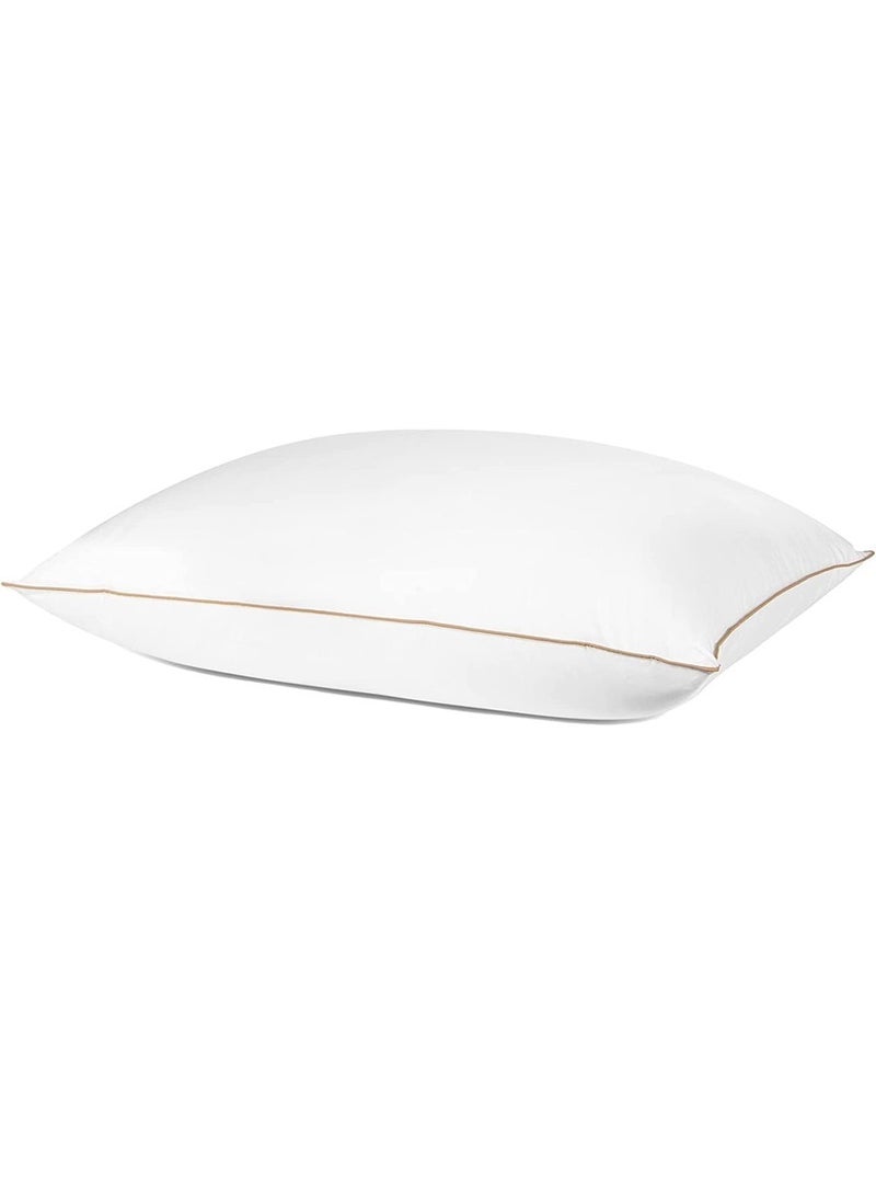 Golden Edge Single Piping Pillow Cotton White 50x70cm Made in Uae