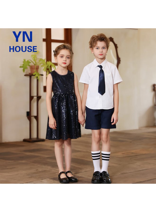 Yinuofang Girls' Children's Day Performance Dress Spring Summer Flower Girl Host Girl's Formal Dress 120cm - Image 4