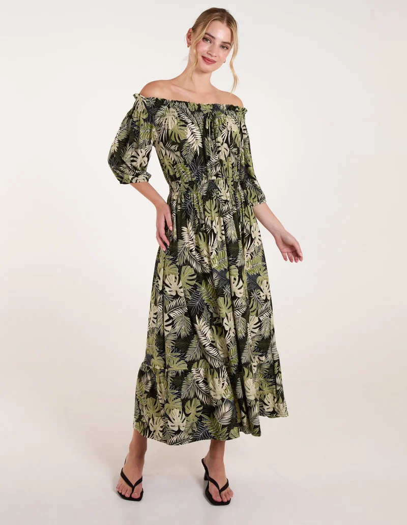 بلو فانيلا Bardot Elasticated Maxi Dress