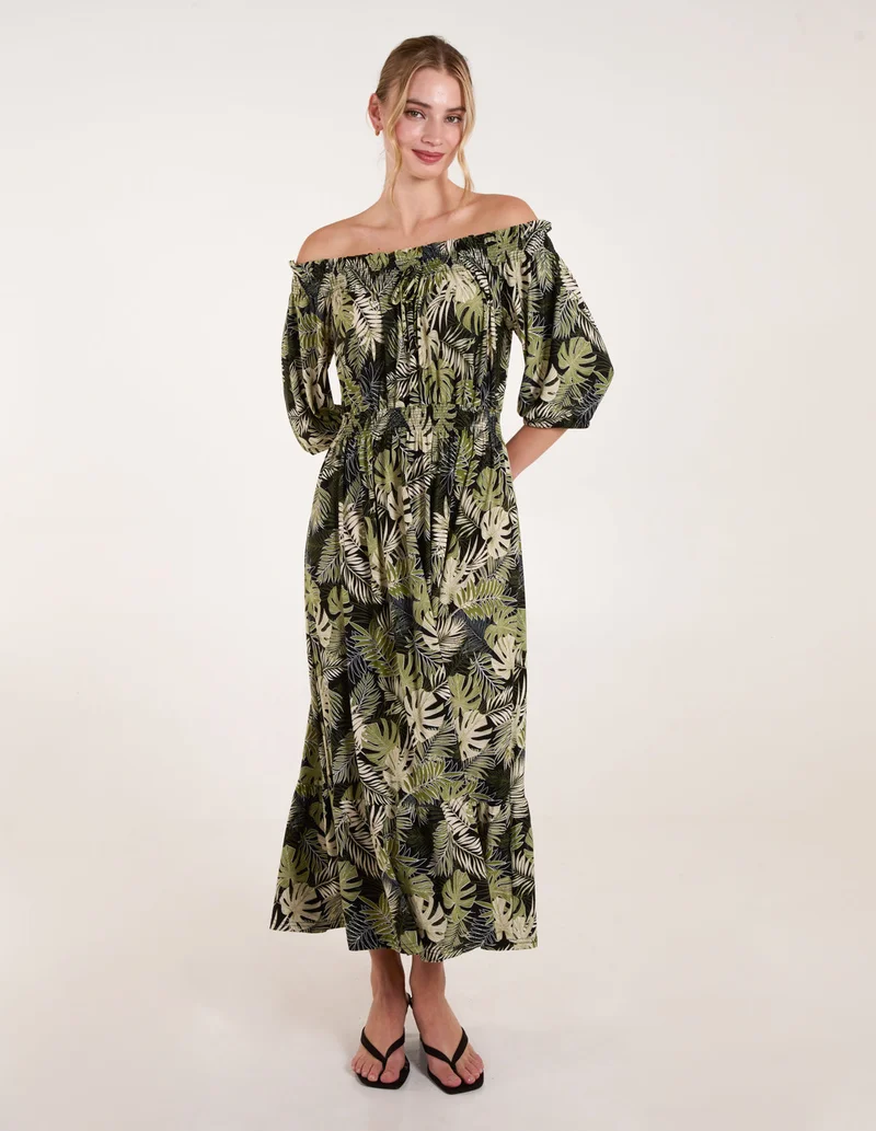 بلو فانيلا Bardot Elasticated Maxi Dress