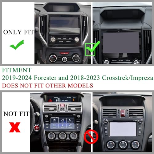 JKCOVER Dashboard Mats Compatible with Subaru Crosstrek/Impreza 2018-2022 2023 and Subaru Forester 2019-2024 Accessories Center Console Liner Mats Inserts Rubber mats （Black） - Image 2